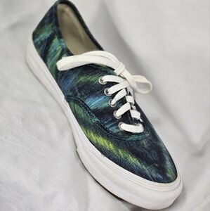 Vans Unisex Off The Wall Blue Green Shoes Sneakers Size Men 6 Women 7.5 Lace Up
